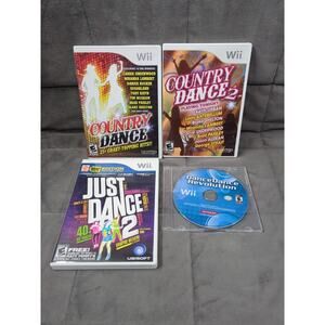 Country Dance 1 & 2 Just Dance 2 Dance Dance Revolution Nintendo Wii CIB TESTED